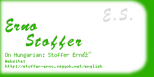 erno stoffer business card